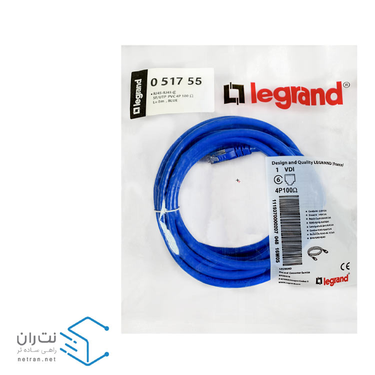 پچ کورد لگراند (کابل لن) Cat6 SFTP روکش PVC آبی 5 متری-3